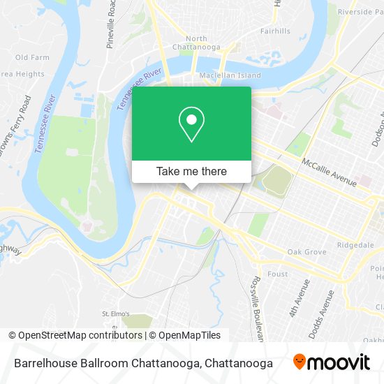 Barrelhouse Ballroom Chattanooga map