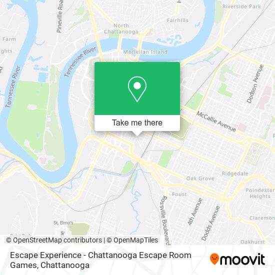 Mapa de Escape Experience - Chattanooga Escape Room Games