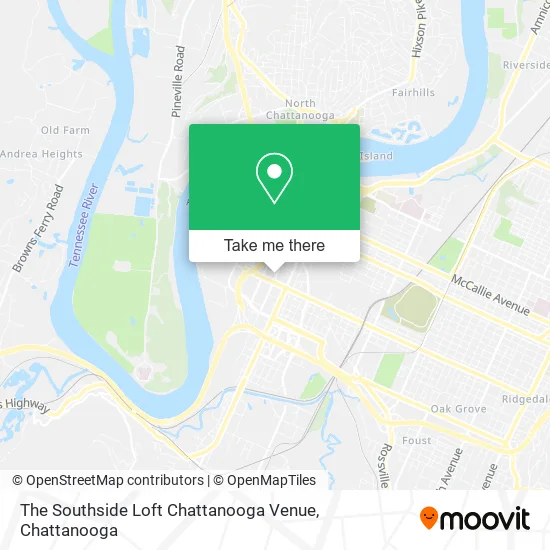 The Southside Loft Chattanooga Venue map