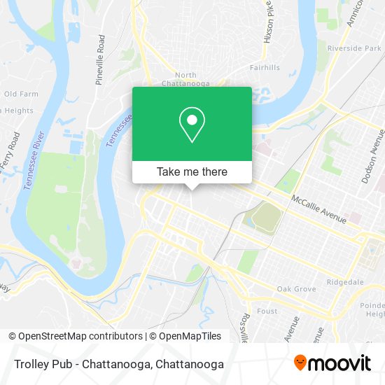 Mapa de Trolley Pub - Chattanooga