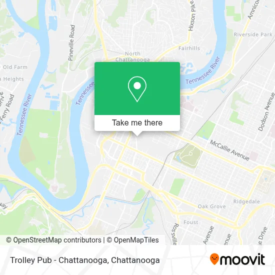 Trolley Pub - Chattanooga map