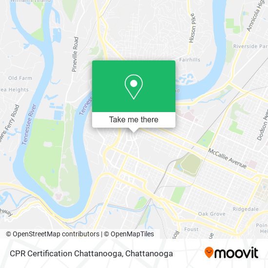 Mapa de CPR Certification Chattanooga