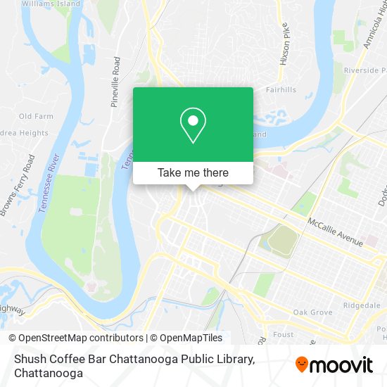 Mapa de Shush Coffee Bar Chattanooga Public Library