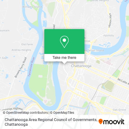 Mapa de Chattanooga Area Regional Council of Governments