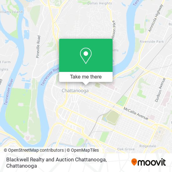 Blackwell Realty and Auction Chattanooga map