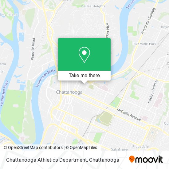 Chattanooga Athletics Department map