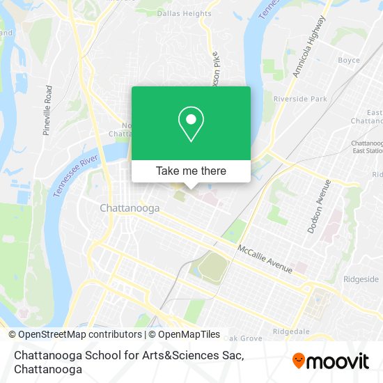 Mapa de Chattanooga School for Arts&Sciences Sac