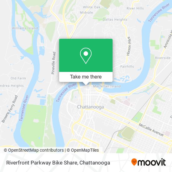 Riverfront Parkway Bike Share map