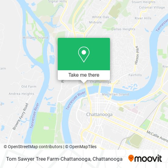 Mapa de Tom Sawyer Tree Farm-Chattanooga