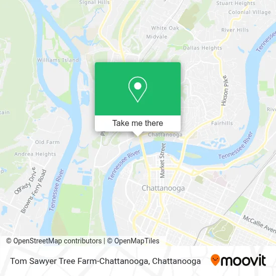 Tom Sawyer Tree Farm-Chattanooga map