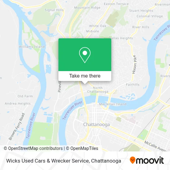 Wicks Used Cars & Wrecker Service map