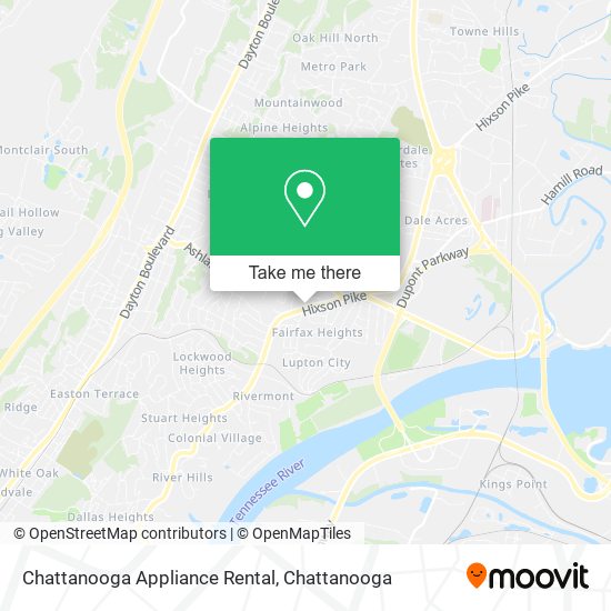 Chattanooga Appliance Rental map