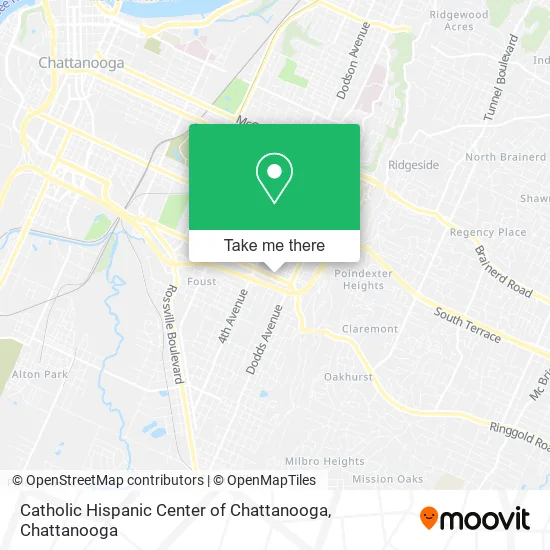 Catholic Hispanic Center of Chattanooga map