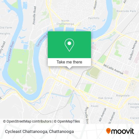 Cycleast Chattanooga map