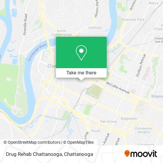 Drug Rehab Chattanooga map