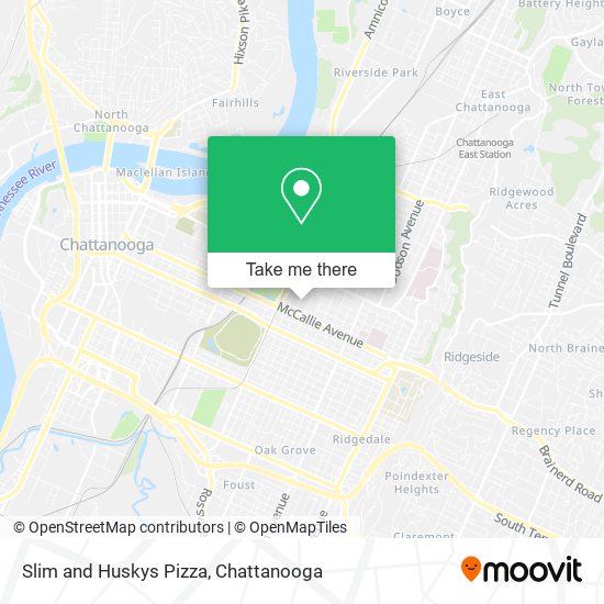 Slim and Huskys Pizza map