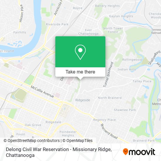 Mapa de Delong Civil War Reservation - Missionary Ridge