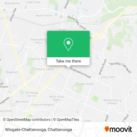 Wingate-Chattanooga map