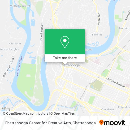 Mapa de Chattanooga Center for Creative Arts