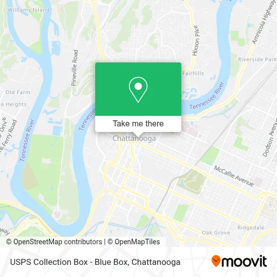 USPS Collection Box - Blue Box map