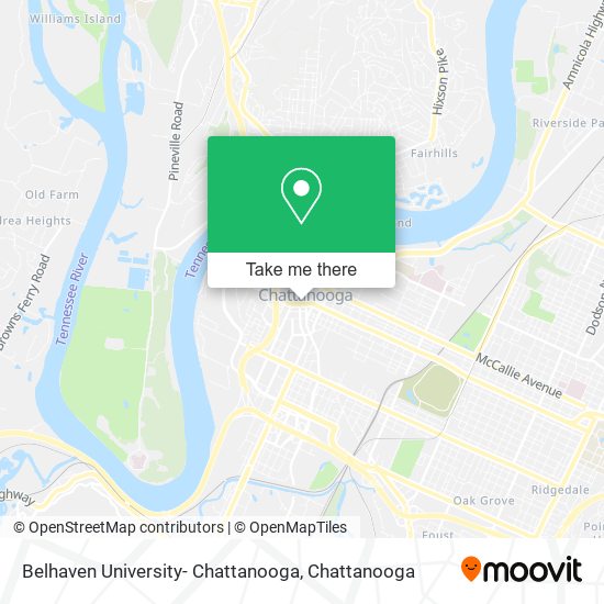 Mapa de Belhaven University- Chattanooga