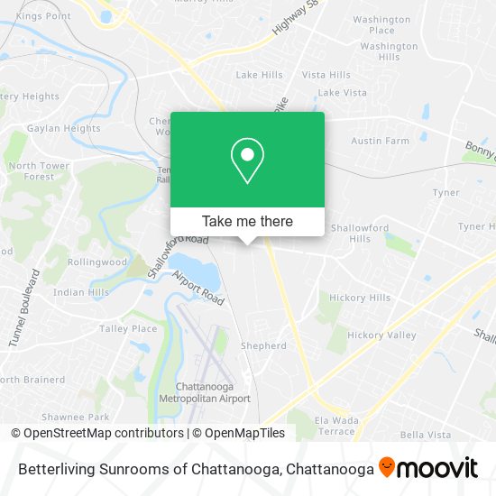 Mapa de Betterliving Sunrooms of Chattanooga