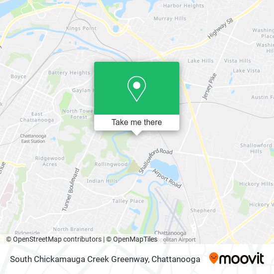 South Chickamauga Creek Greenway map