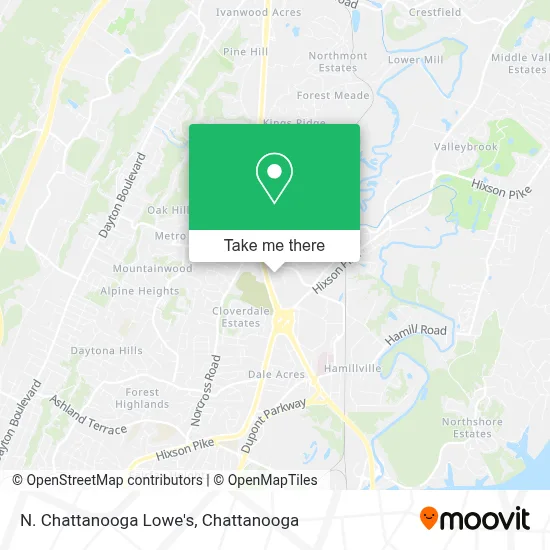 N. Chattanooga Lowe's map