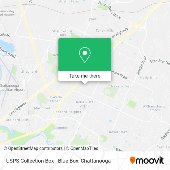 Mapa de USPS Collection Box - Blue Box