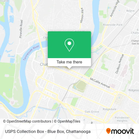 Mapa de USPS Collection Box - Blue Box