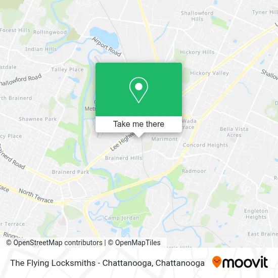 The Flying Locksmiths - Chattanooga map