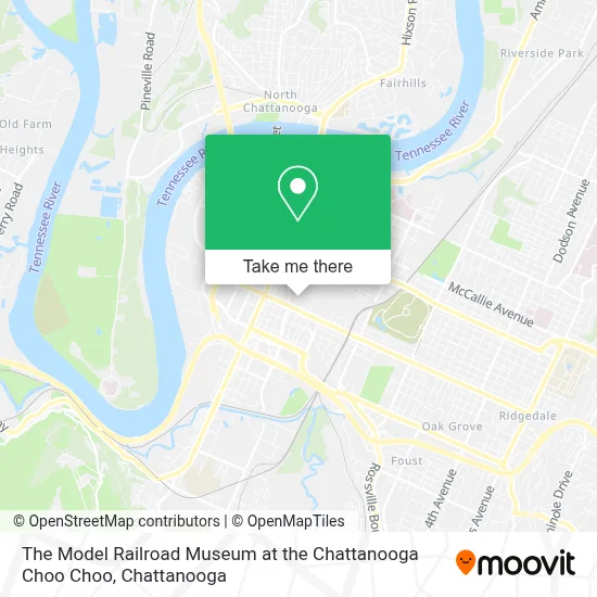 The Model Railroad Museum at the Chattanooga Choo Choo map