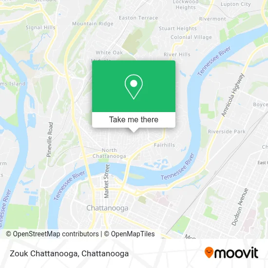 Zouk Chattanooga map