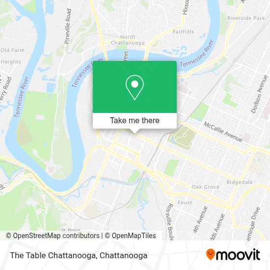 The Table Chattanooga map