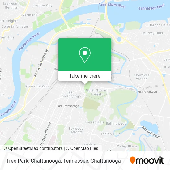 Tree Park, Chattanooga, Tennessee map