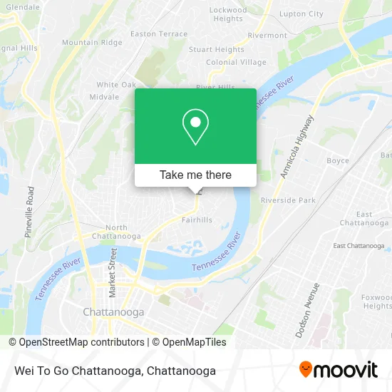 Wei To Go Chattanooga map