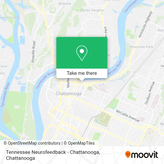 Tennessee Neurofeedback - Chattanooga map