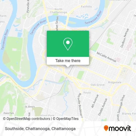 Southside, Chattanooga map