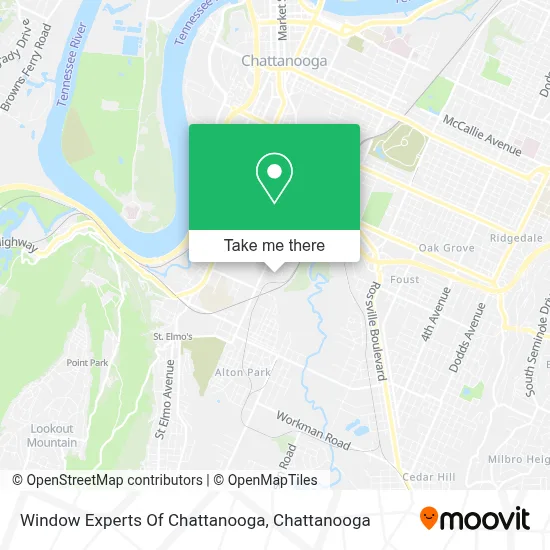 Window Experts Of Chattanooga map