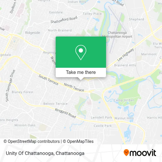Unity Of Chattanooga map