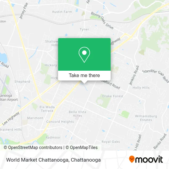 World Market Chattanooga map