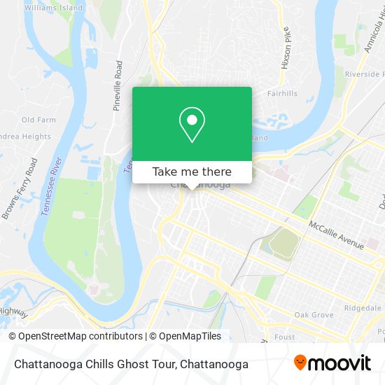 Chattanooga Chills Ghost Tour map
