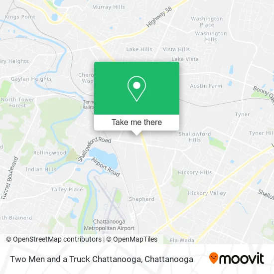 Two Men and a Truck Chattanooga map
