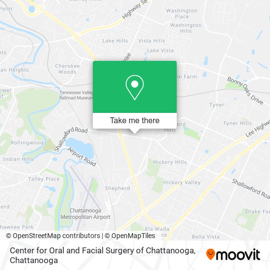 Center for Oral and Facial Surgery of Chattanooga map