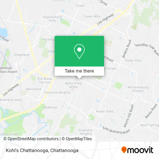 Kohl's Chattanooga map