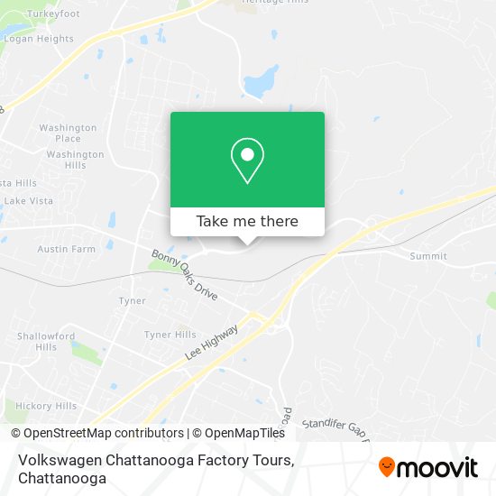 Volkswagen Chattanooga Factory Tours map