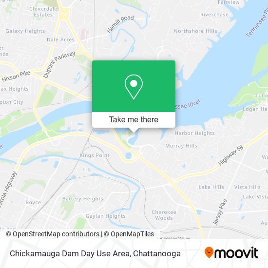 Chickamauga Dam Day Use Area map