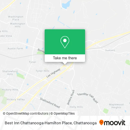 Best Inn Chattanooga-Hamilton Place map