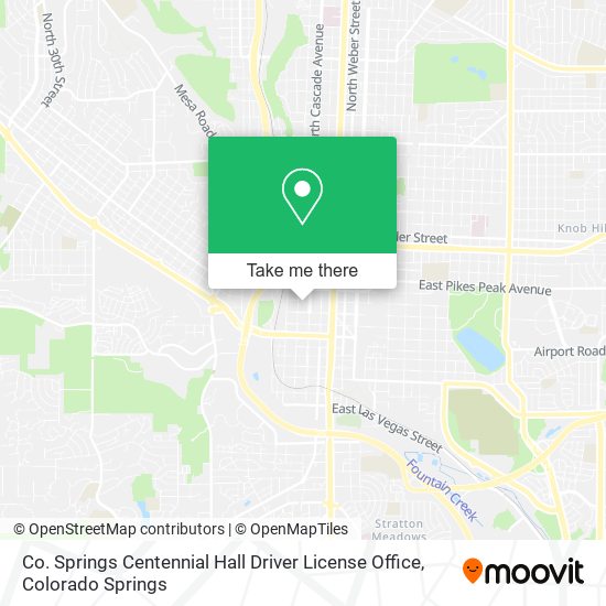 How to get to Co. Springs Centennial Hall Driver License Office in Colorado  Springs by Bus?