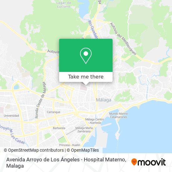 mapa Avenida Arroyo de Los Ángeles - Hospital Materno